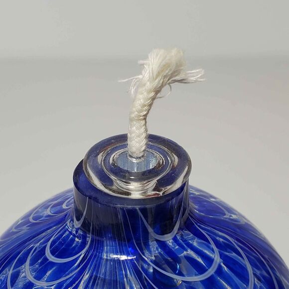 Glass Cobalt Blue Oil Lamp - Picture 3 of 5